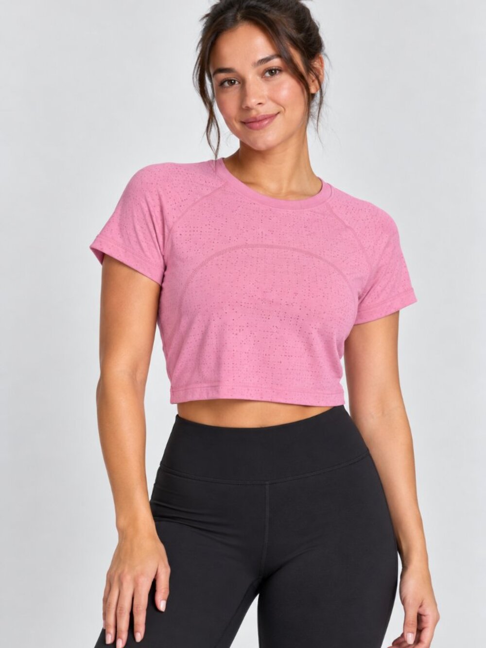 #600 Lululemon NWT Swiftly Tech Cropped Short Sleeve 2.0 Candy Cloud Multi Sz 12